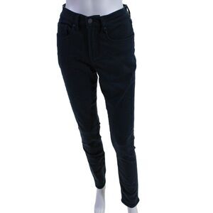 Swet Tailor Women's Button Closure Slim Fit Pockets Skinny Pants Black Size 28